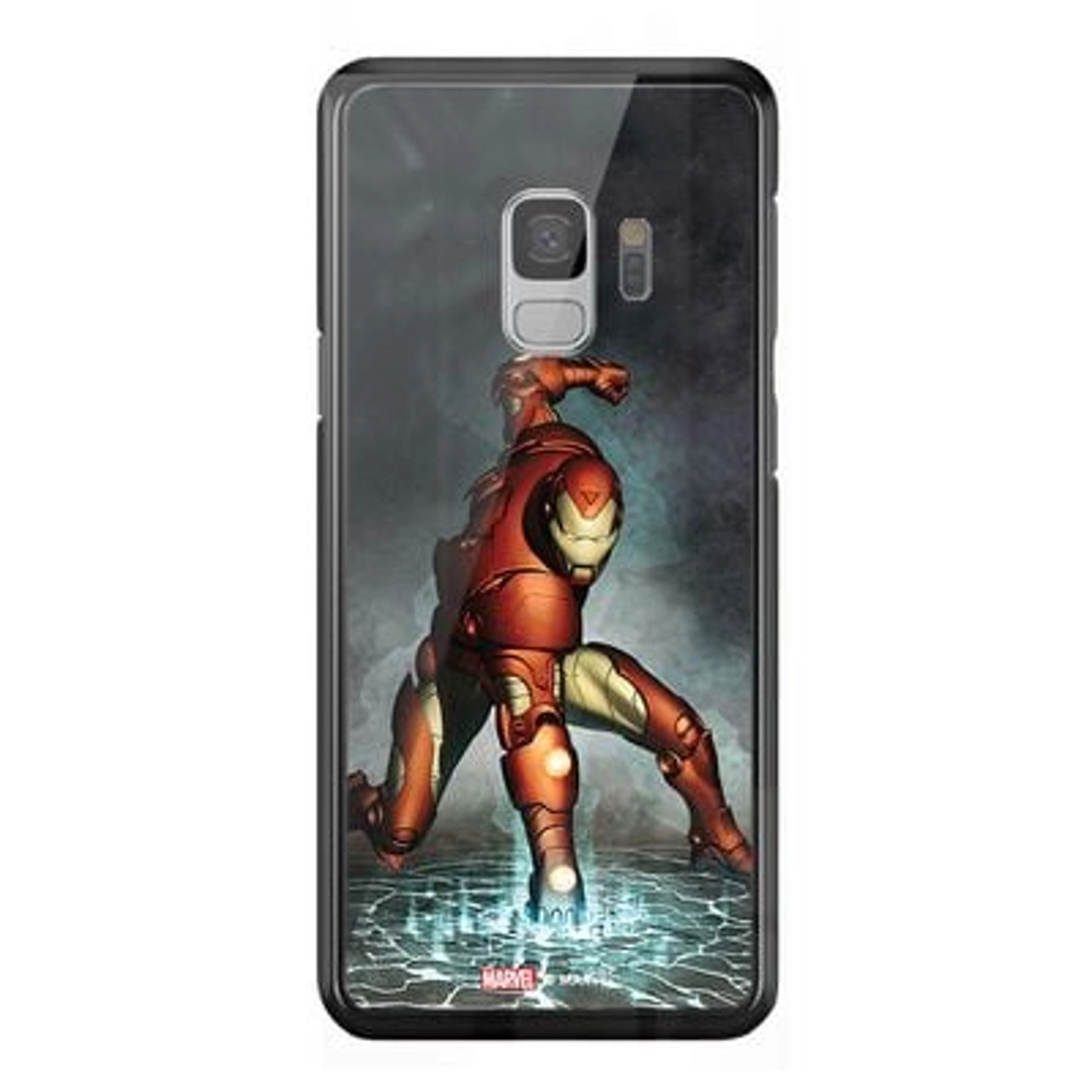 Wackylicious Iron Man Superhero Landing Back Case for Galaxy S9 - TPU Bumper Case + Tempered Glass Back