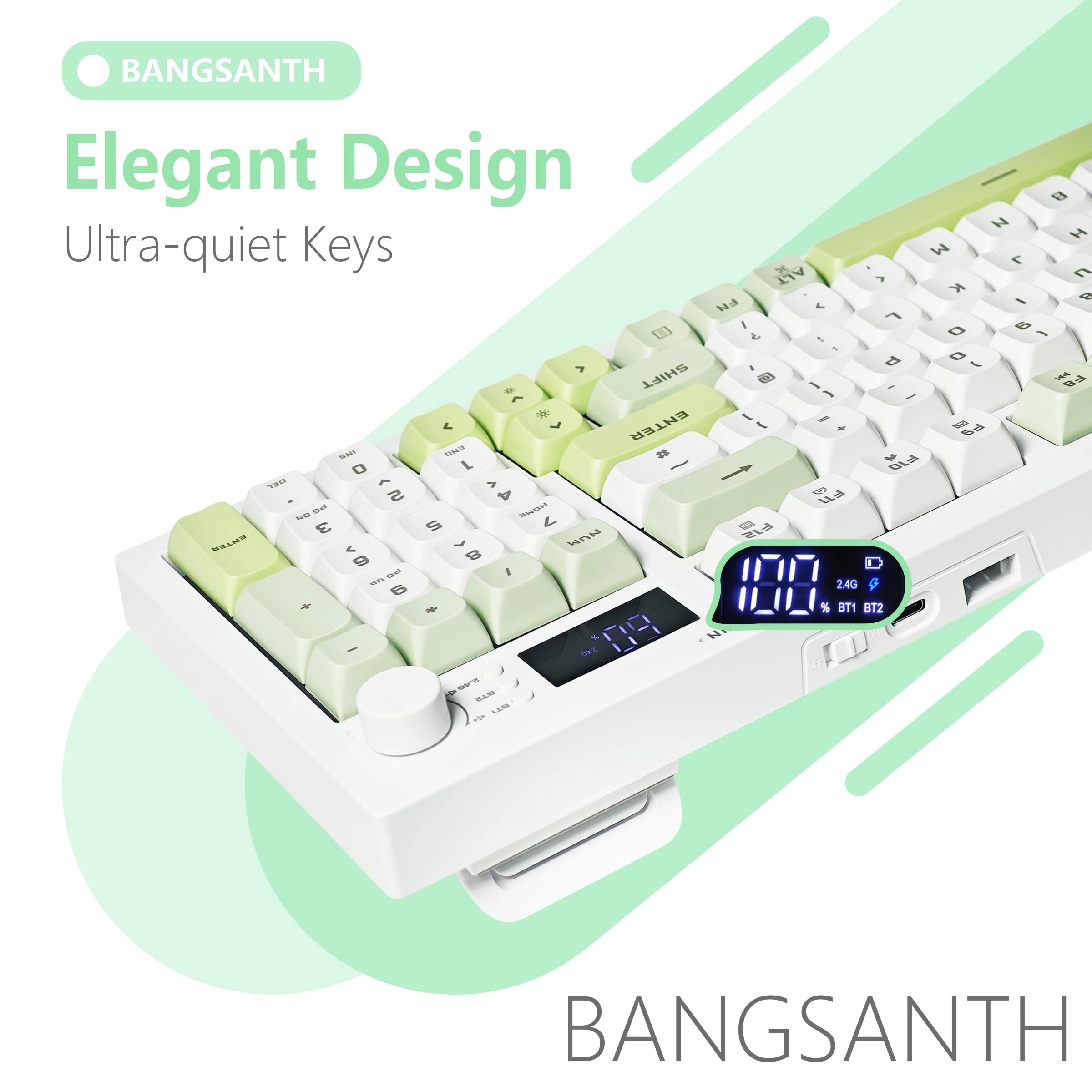Wireless Keyboard - QWERTY 2.4GHz BT5.0 USB-C