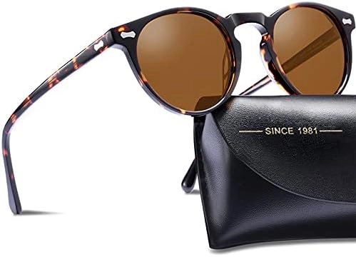 Carfia Vintage Round Polarized Sunglasses - 48mm