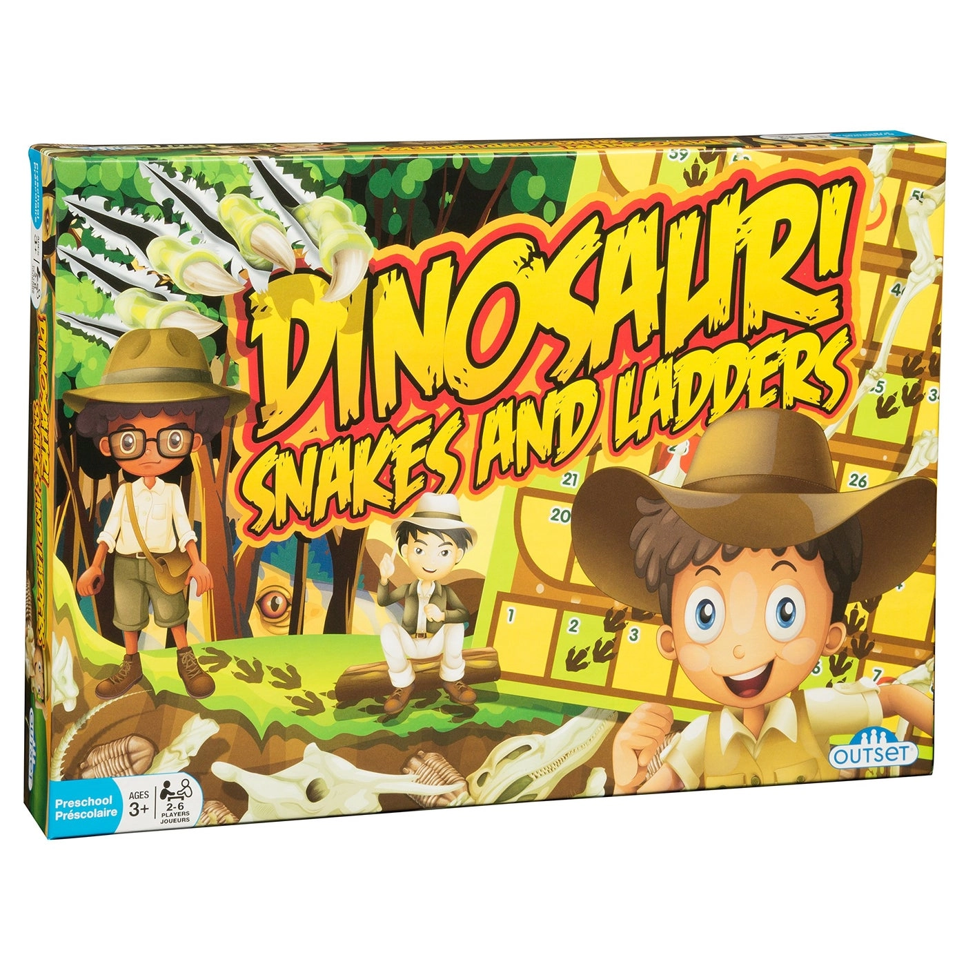 Dinosaur Snakes and Ladders Preschool Game - Ages 3 and up