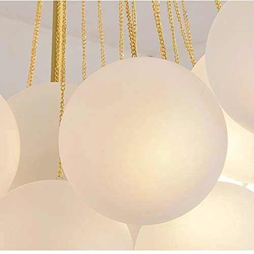 Minimalist Glass Bubble Ball Chandelier - E27 8 heads Gradient smoke gray lampshade