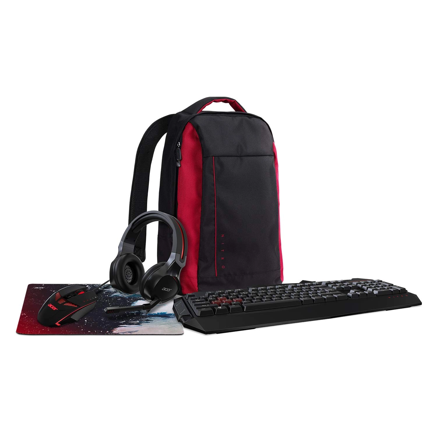 Acer Nitro backpack + Nitro headset + Nitro keyboard + Nitro mouse + Nitro mousepad - USB