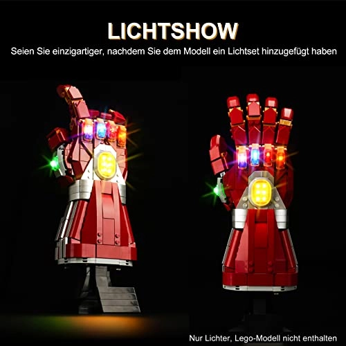 LED Light Kit - Plastic Marvel 1 for LEGO Iron Man Nano Gauntlet 76223