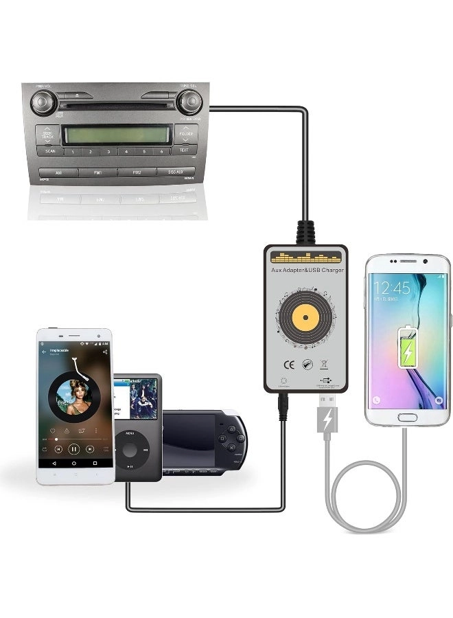 Yomikoo AUX Input & USB Charging Interface - 3.5mm AUX 5V/3.0A USB CD changer