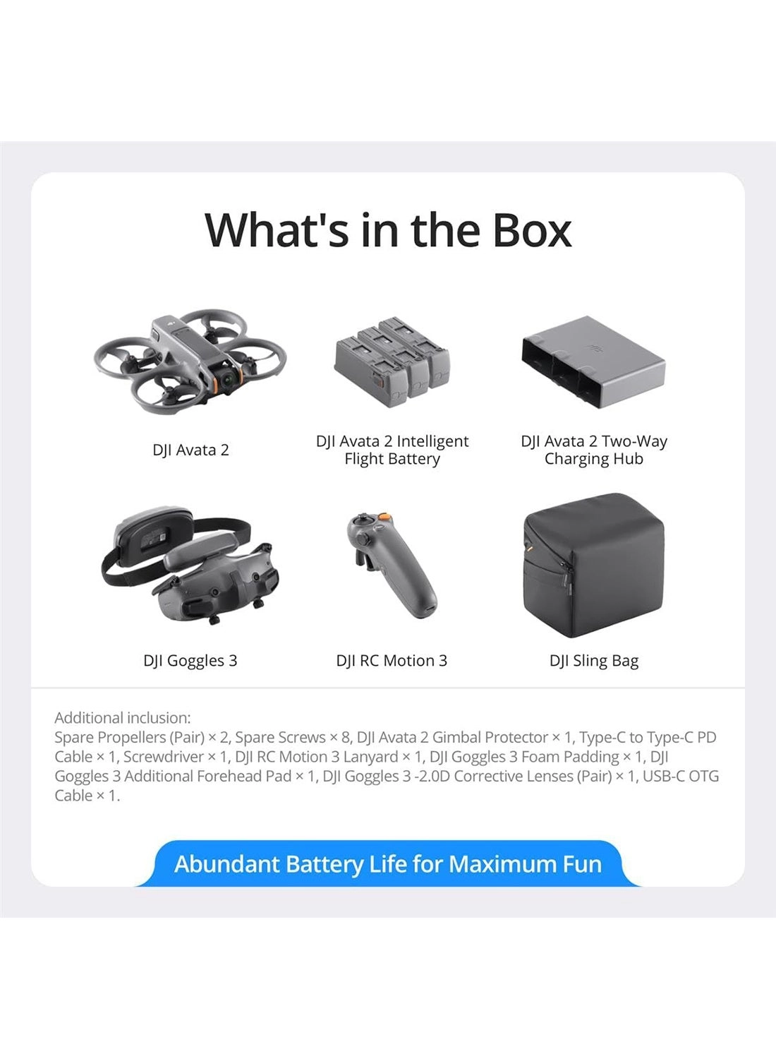 Avata 2 4K/60fps Fly More Combo (Single Battery)