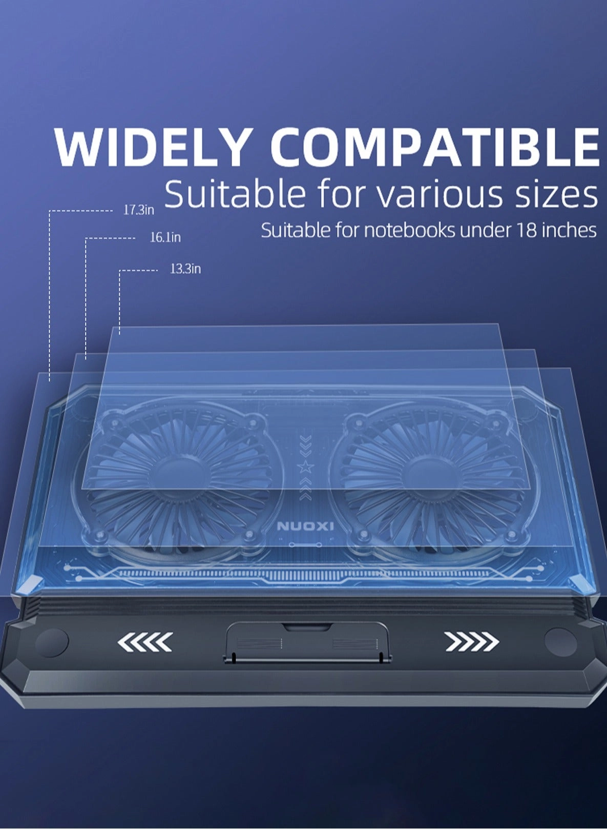 Gaming Laptop Cooling Pad - Dual 12-17.3 inch