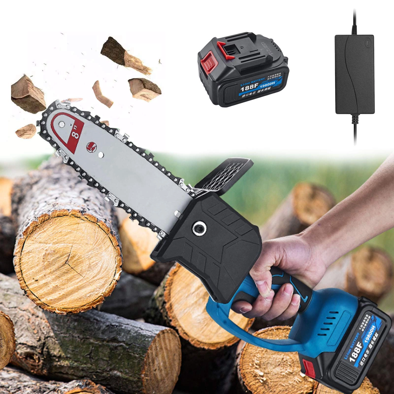 0℃ Outdoor Mini Chainsaw - 8-inch 1 battery