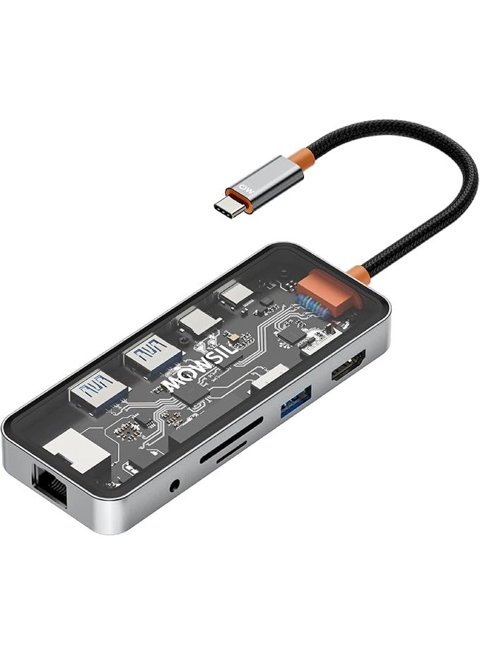MOWSIL 10-in-1 USB C Hub MOCHB10 - 100W PD 4K 60Hz