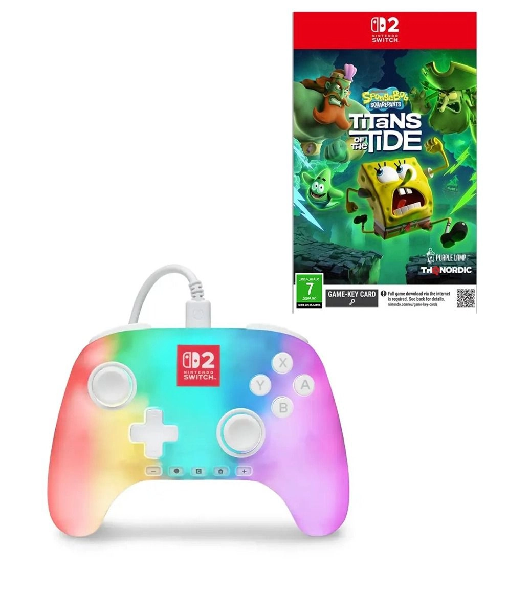 PowerA Advantage Switch 2 - Lumectra White + SpongeBob SquarePants: Titans of the Tide