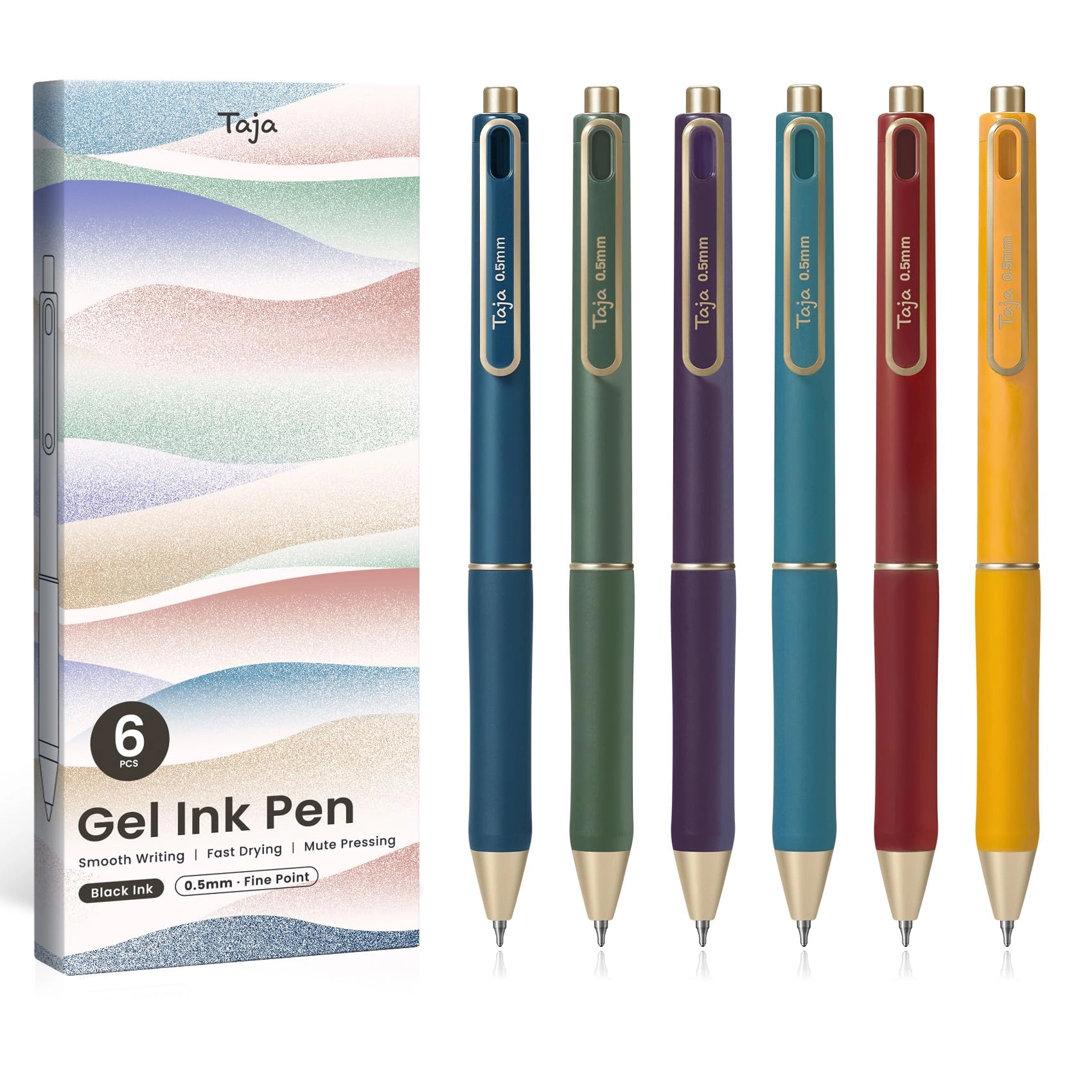 Gel Pens - 6 Pcs 0.5mm
