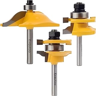 Exqutoo Router Bit Set - 1/4 Inch Shank 3PCS