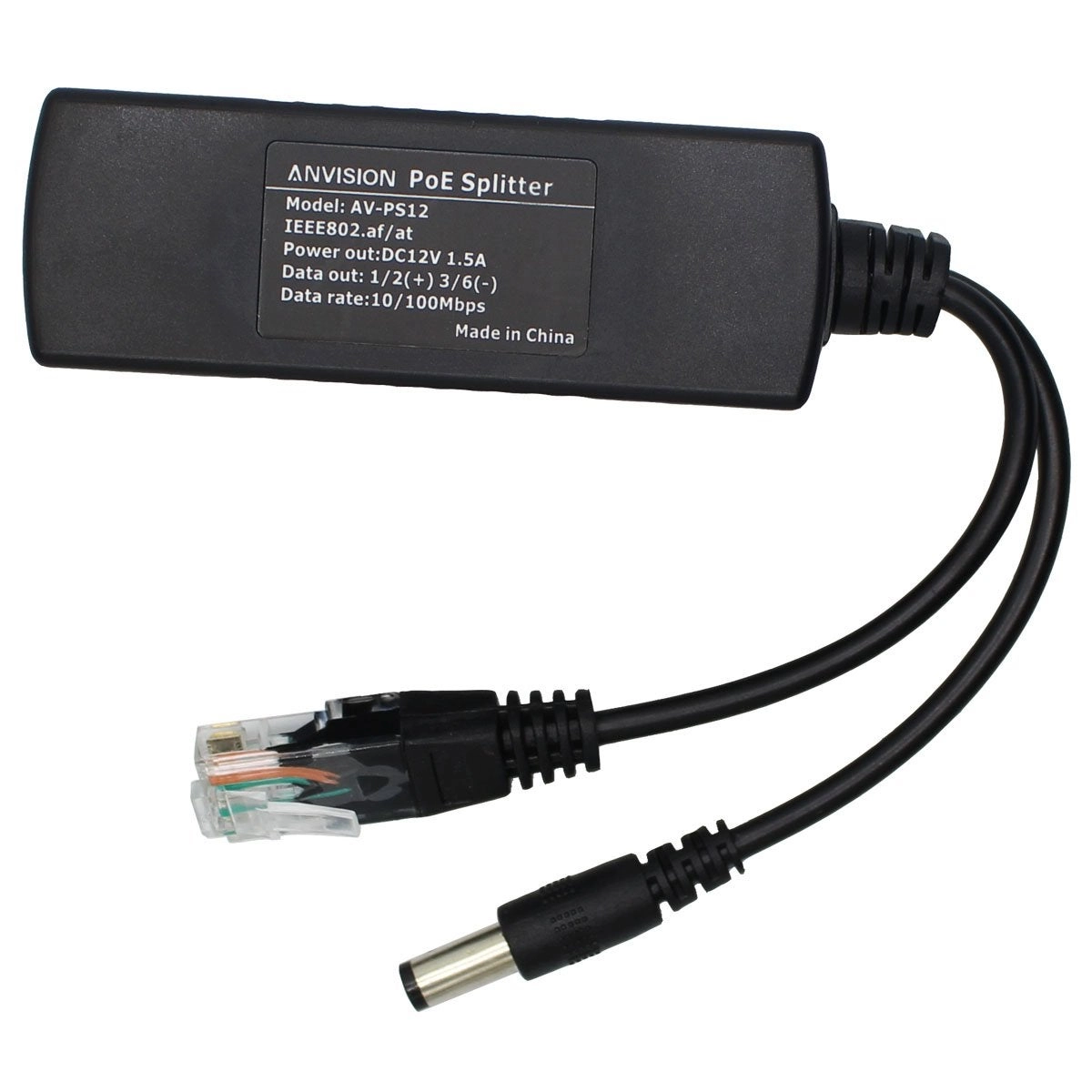 PoE Splitter Adapter - 48V to 12V IEEE 802.3af 10/100Mbps Pack