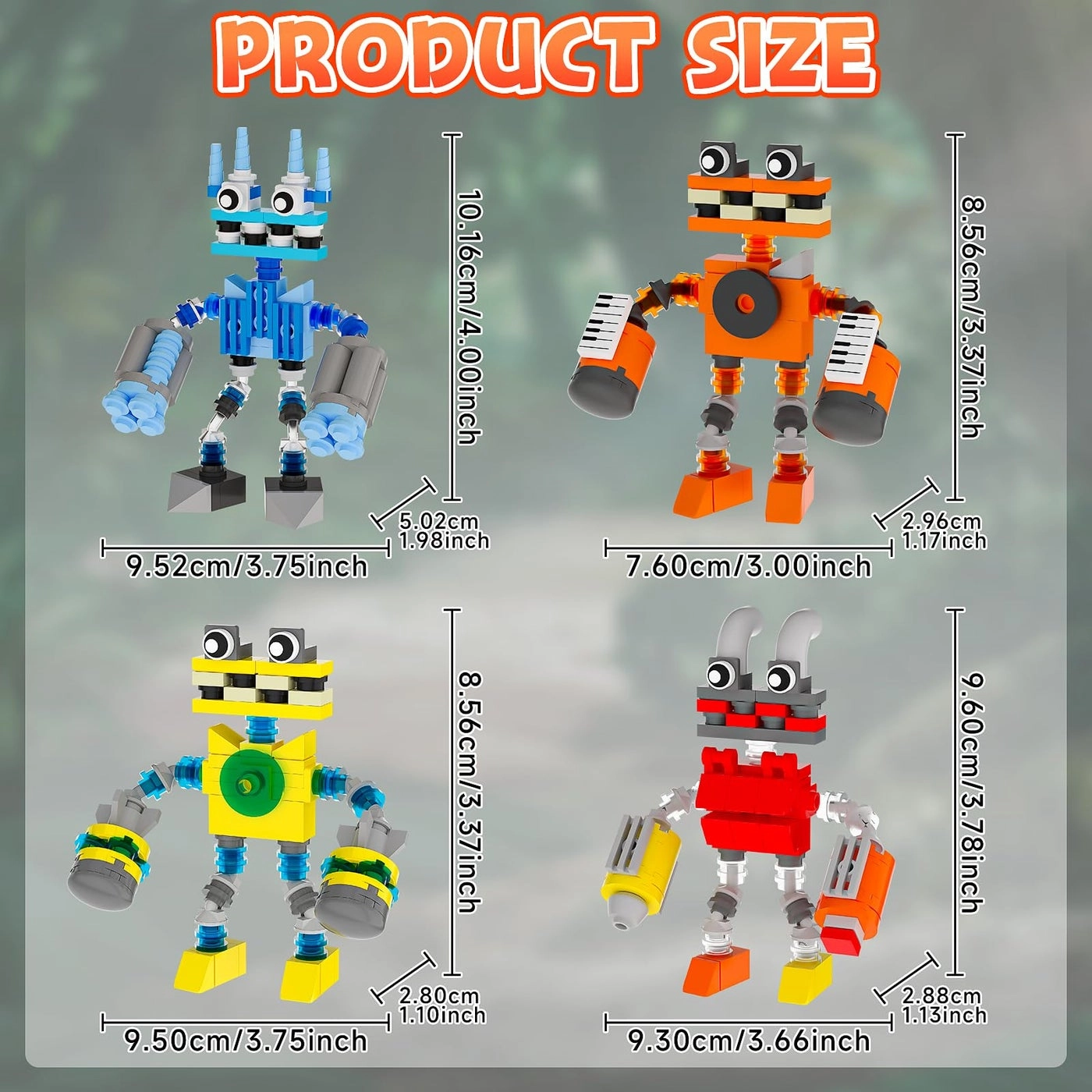 Music Monsters Building Set - Wubbox Epic Wubboox Rare Wubbox IceLizard 349 pcs