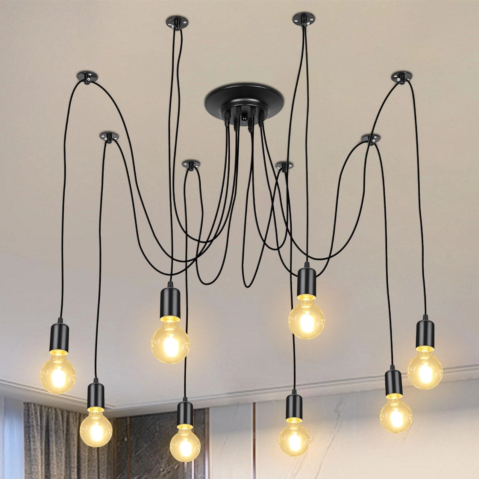 Lightess Industrial Pendant Light Spider