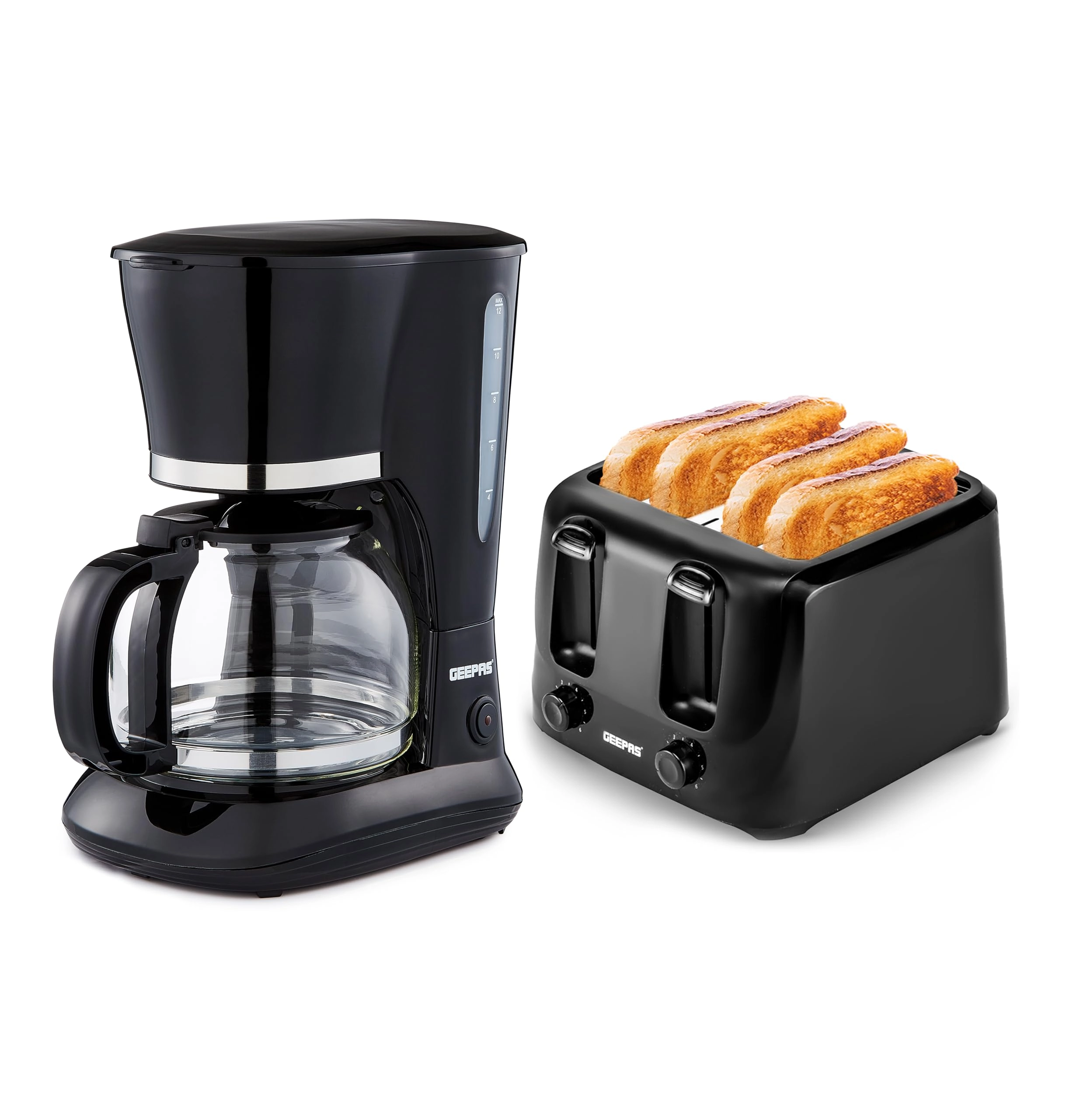 Filter Coffee Machine - 1.5L + Toaster - 4-Slice 6 Browning Levels