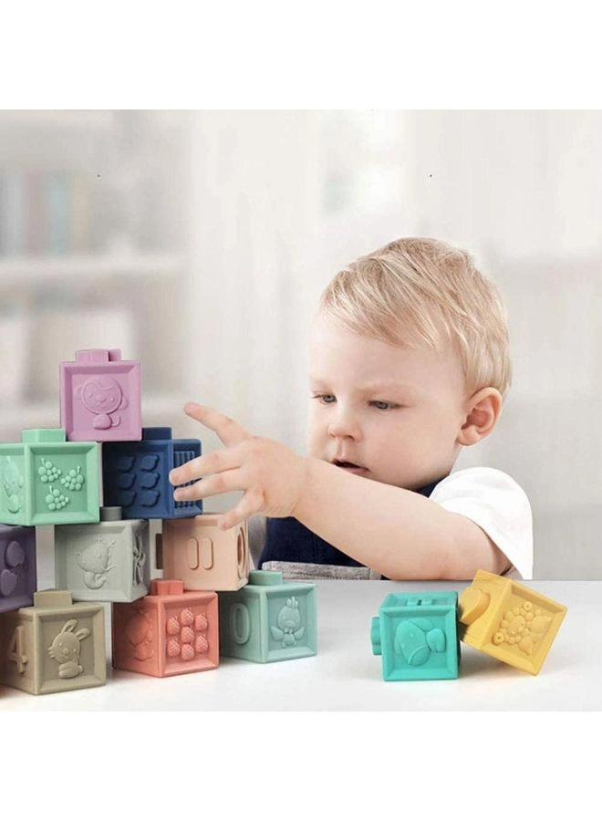 3D Eucational Building Blocks - Multicolour 12 pcs