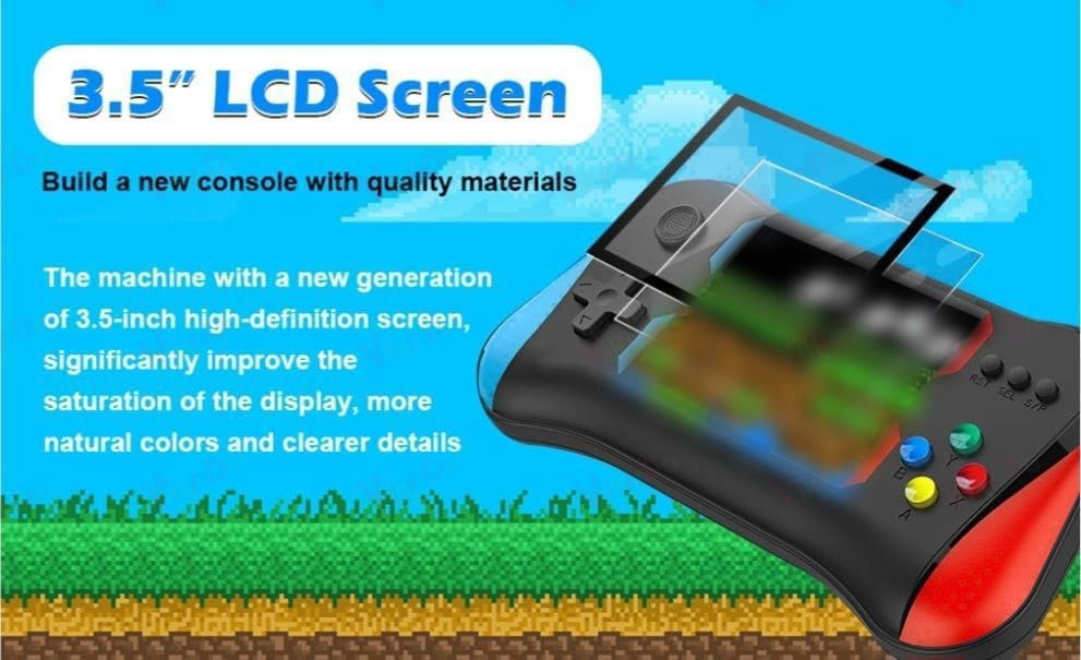 500 in 1 Classic Retro Games - 3.5-inch LCD 800mAh Rechargeable