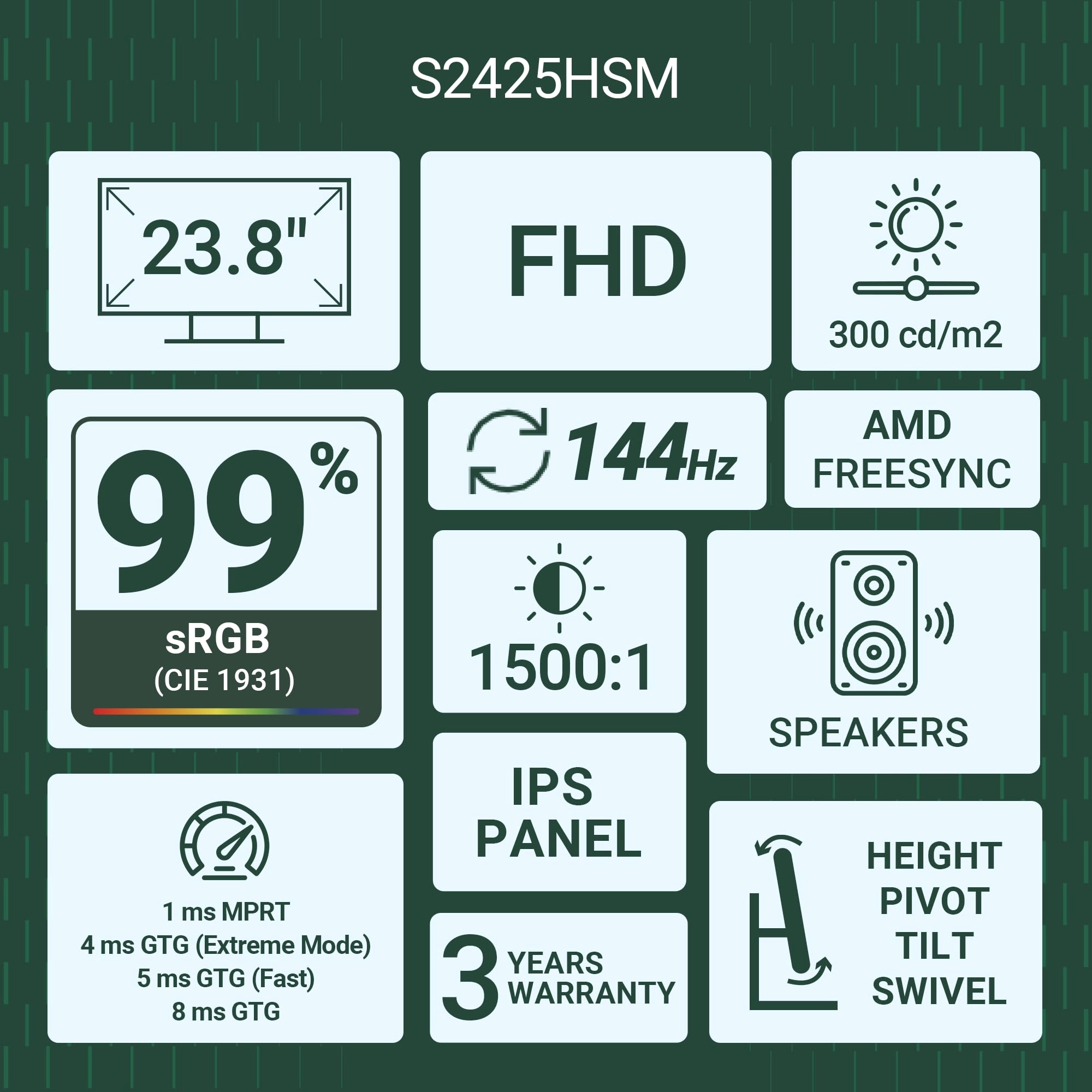 S2425HSM - 24 Inches 1920 x 1080