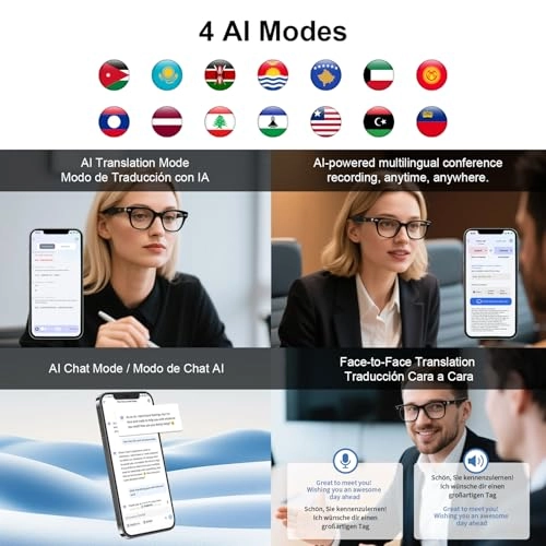 Uf-15 Ai Smart Glasses - 160+ Languages Photochromic Lenses IPX5 Waterproof