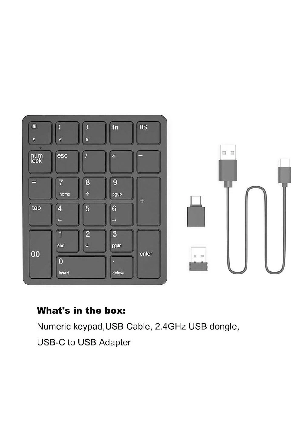 Numeric Keypad - 26 Keys 2.4GHz Rechargeable