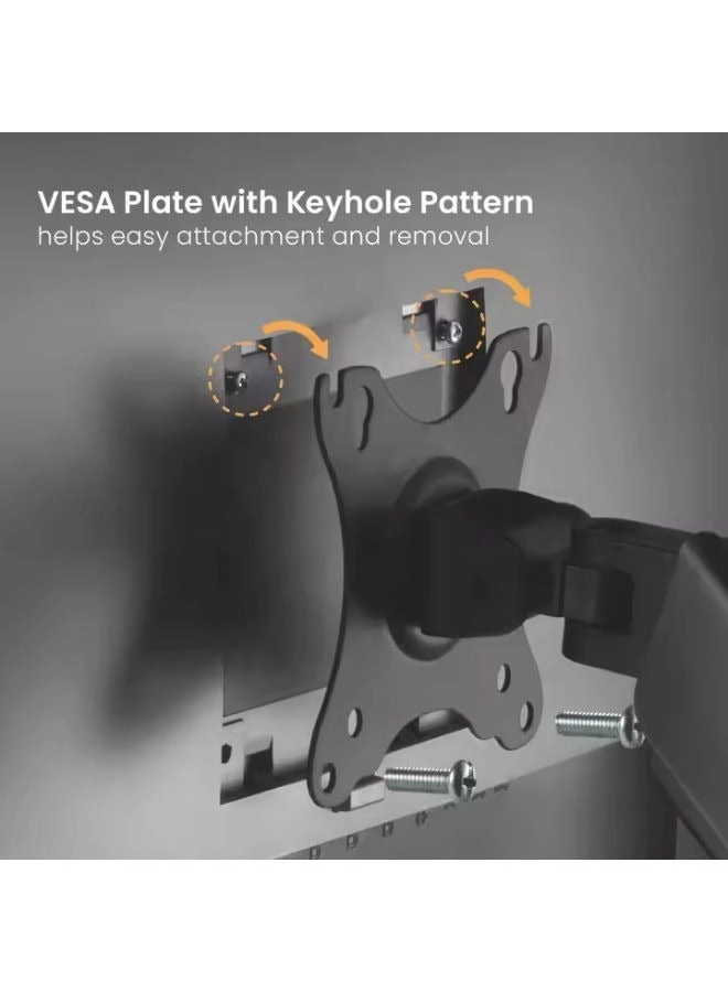 Full Motion Monitor Arm - Single Arm 17-32 inch 75x75mm/100x100mm