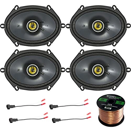 Kicker CS684 - 6x8" 450W 2-Way + 72-5600 - Speaker Connector + Speaker Wire - 50ft 16g
