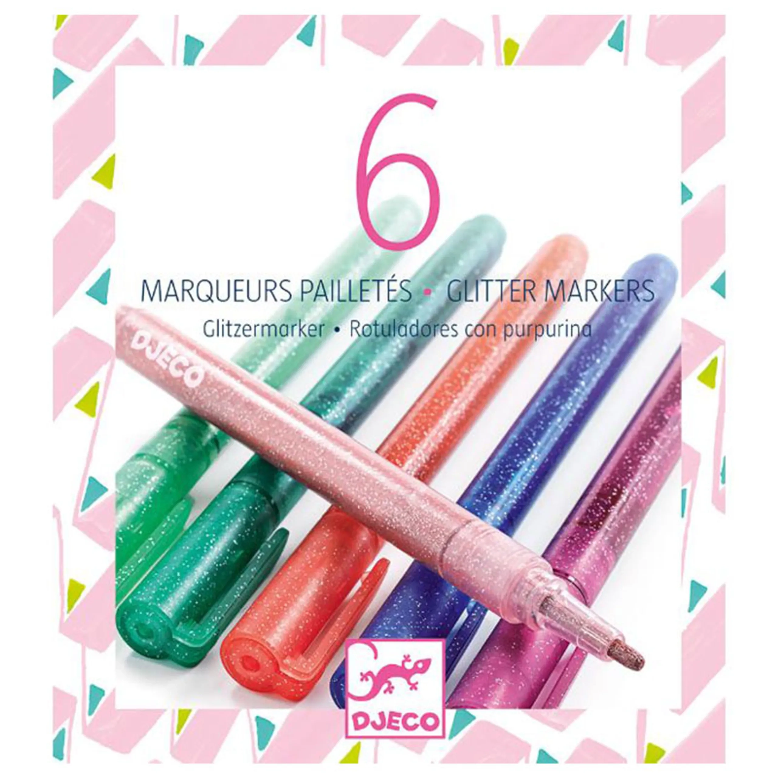 DJECO Sweet Glitter Markers - 6 piece(s) pastel