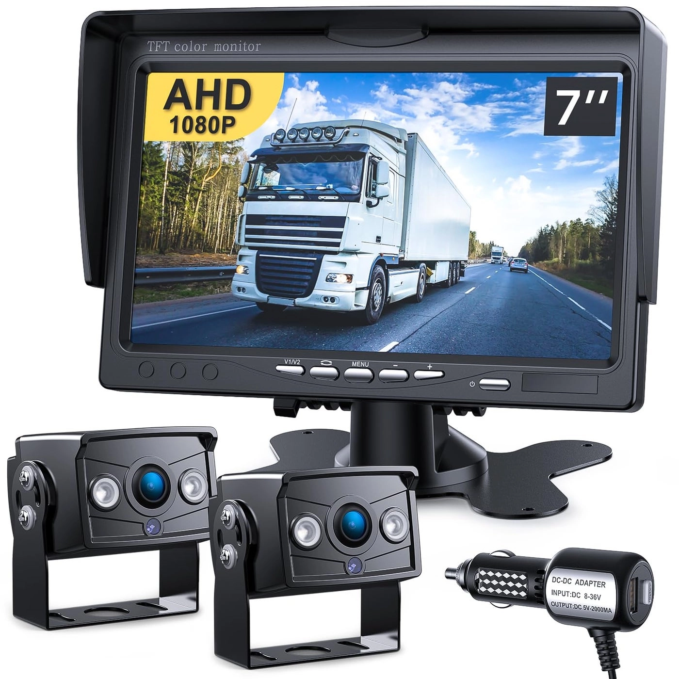 Dual Backup Camera Monitor Kit - Night Vision 1920*1080