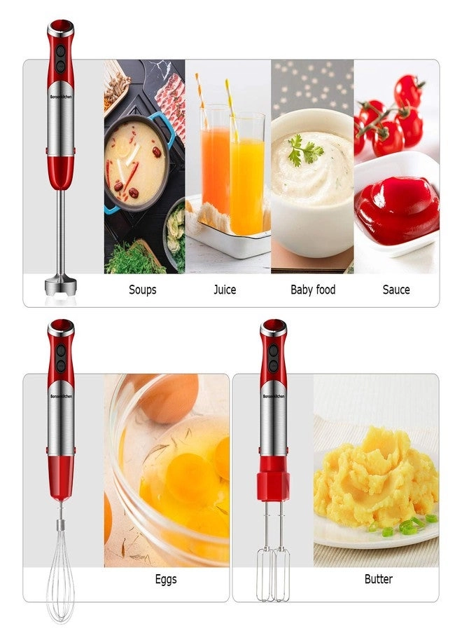 Immersion Blender - 20 Variable Speeds & Turbo, 4-in-1 Stainless Steel