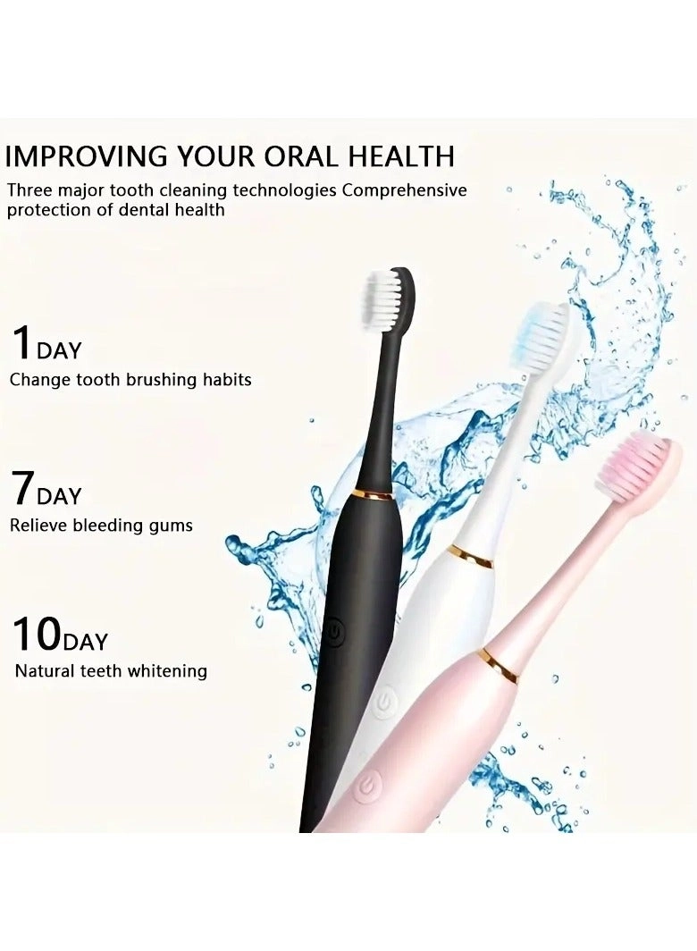 Sonic Electric Toothbrush - 4 Brush Heads 6 Modes