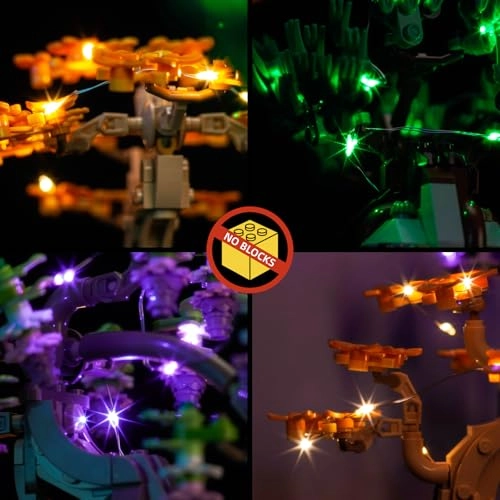 Light Kit Compatible with Lego 10373 Mini Bonsai Trees - USB cable and battery compartment