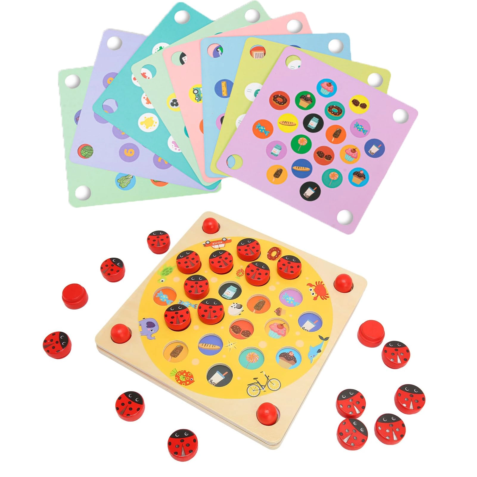 TERRIFI Ladybug Wooden Memory Game Board - Toddlers 29 pieces