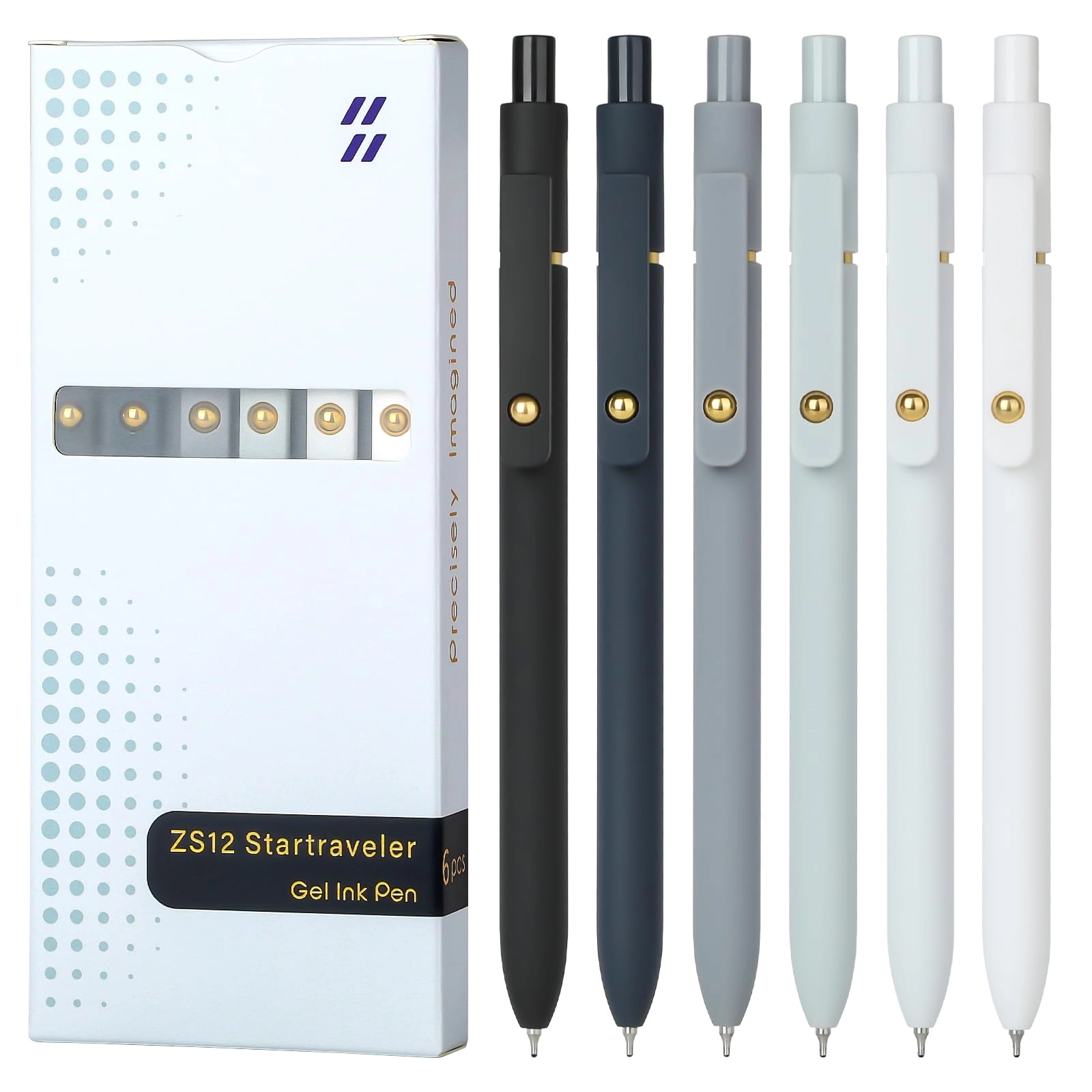 Gel Pens - 6 Pcs 0.5mm