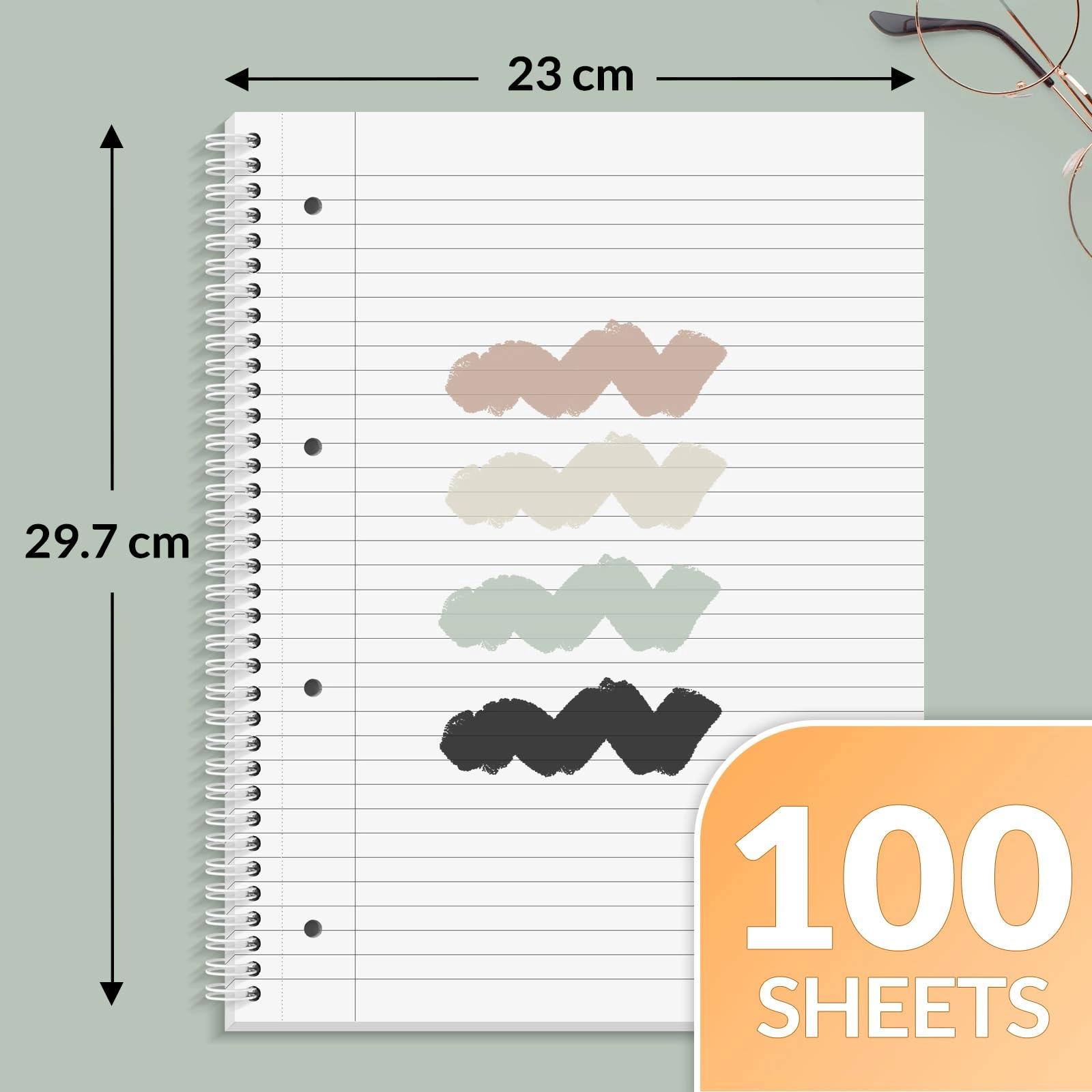 Notebook A4 Spiral - Lined 100 Sheets