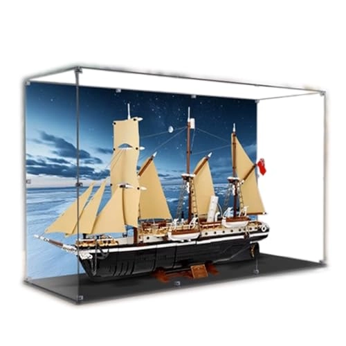 Acrylic Display Box for Lego 10335 Endurance Expedition Ship - 86x31x51 cm Dustproof Painted Background