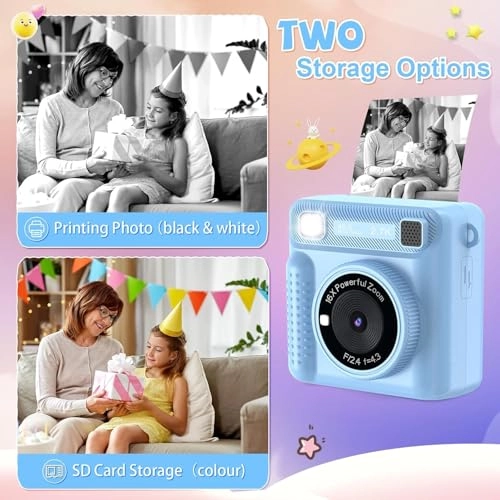 Instant Print Camera - 1080P 32GB Inkless Thermal Printing