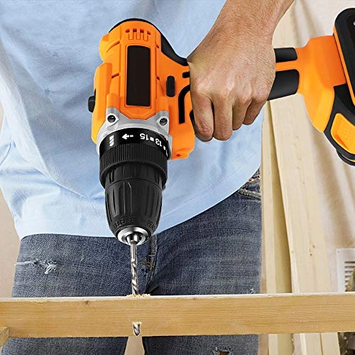 Cordless Drill + Cordless Screwdriver - 21V + Li-Ion Battery - 1300mAh + Drill Chuck - 10 mm