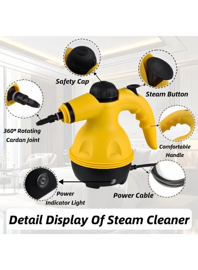 Portable Handheld Steam Cleaner - 1000w 9 Pieces Accessories