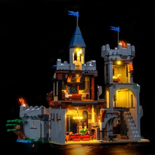 Light kit Compatible with Lego 31168 Medieval Horse Knight Castle - Colorful Standard Version