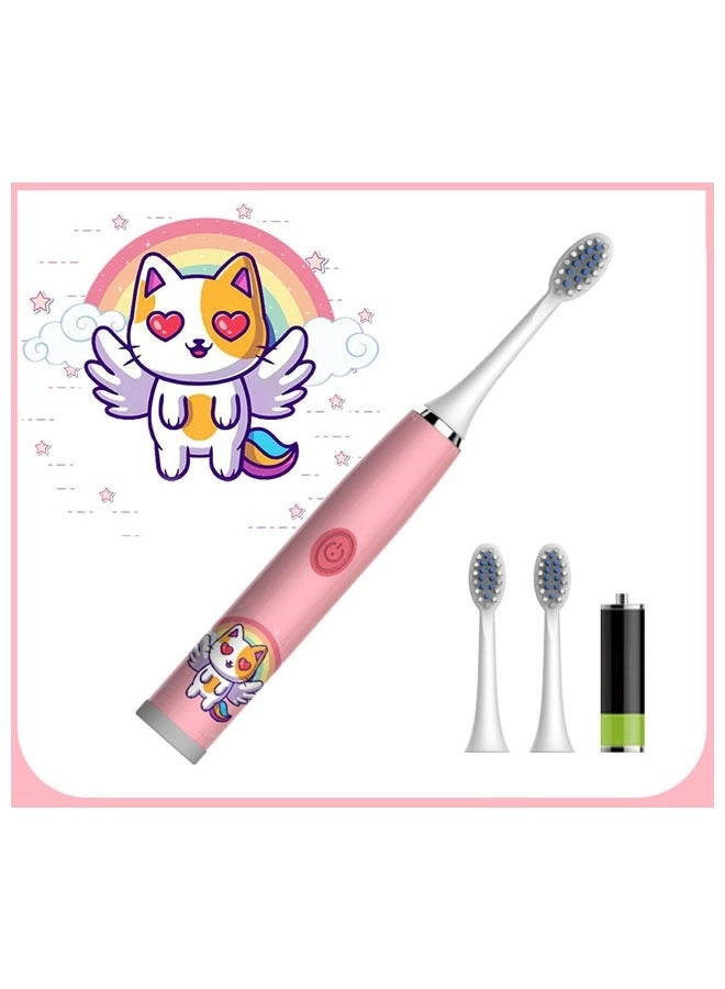 Kids Automatic Electric Toothbrush - Ultrasonic IPX7 3 Brush Heads