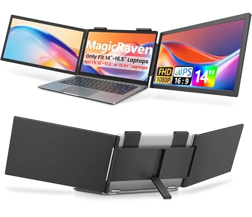 MAGICRAVEN Dual Laptop Screen Extender - 14" 1080P IPS USB-C