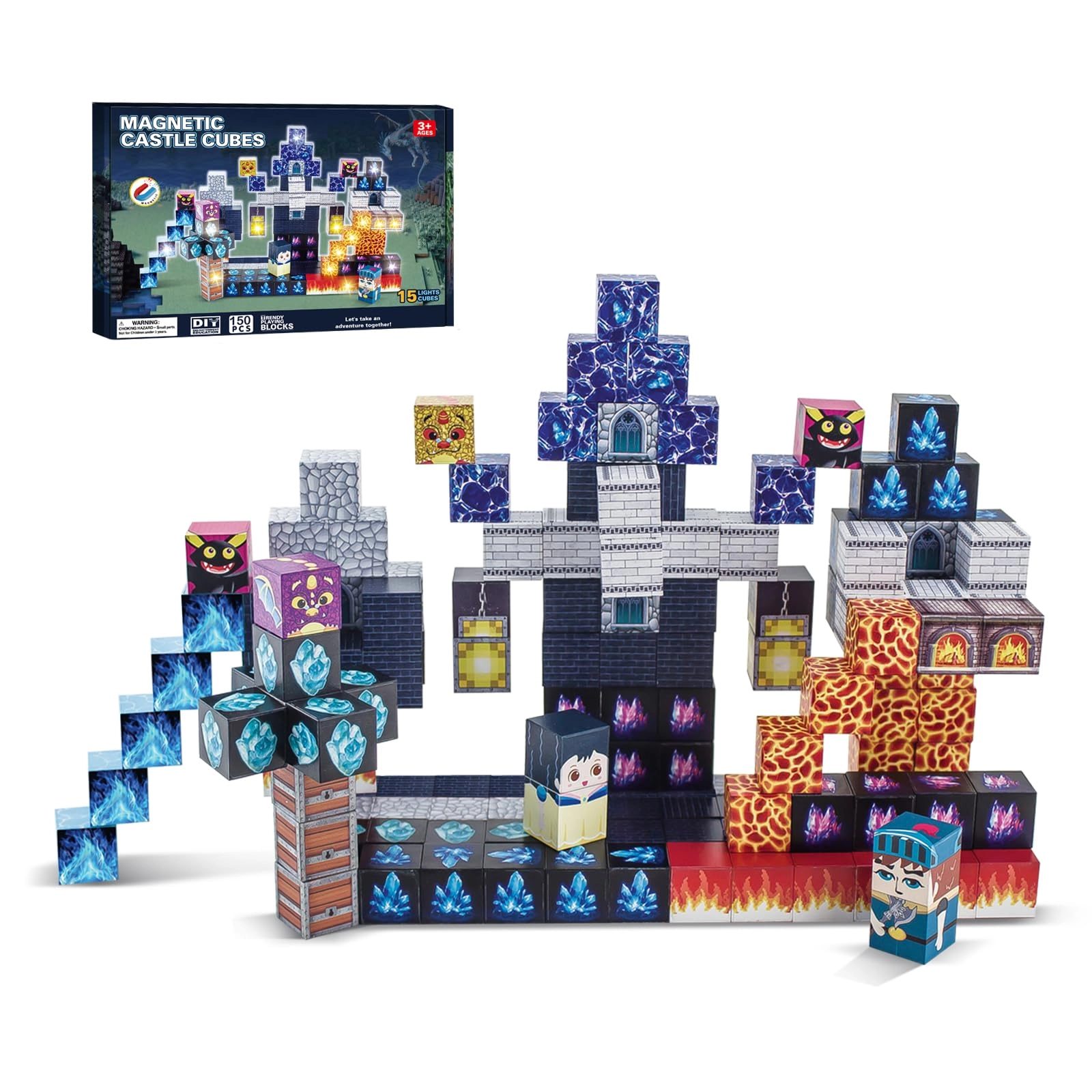 Tubasaya Magnetic Building Blocks - Animals and Buildings 150pcs