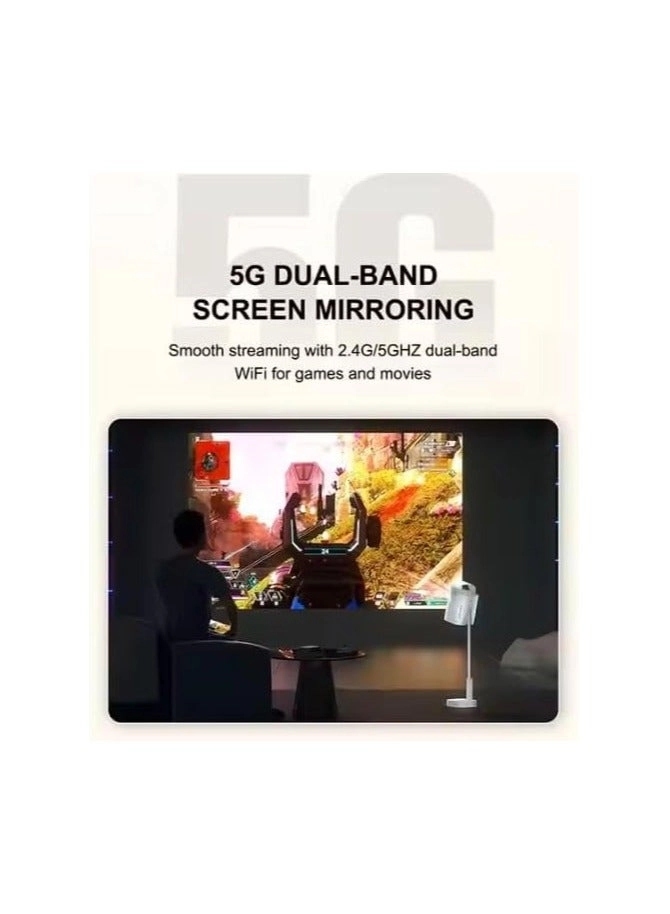 A10 Android Smart LED Projector with 5G WiFi Auto Focus,Max 4K,Wireless Mirror Phone Projectors
