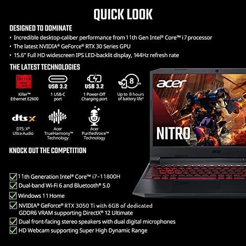 Nitro 5 - 15.6'' Core i5-10300H 16GB DDR4 512GB SSD