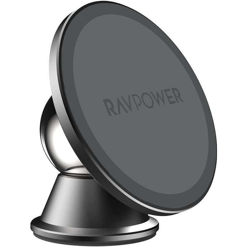 RAVPower 360° Rotation Magnetic Car Phone Mount - Firm Magnetic Grip (>2kg) 2x Adhesive Base