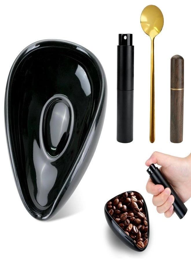 IBEQUEM Coffee Bean Dosing Cup - 30 grams + Spray Bottle - 10ml + Espresso Stirrer + Teaspoon - 5.3 x 1.2 inches