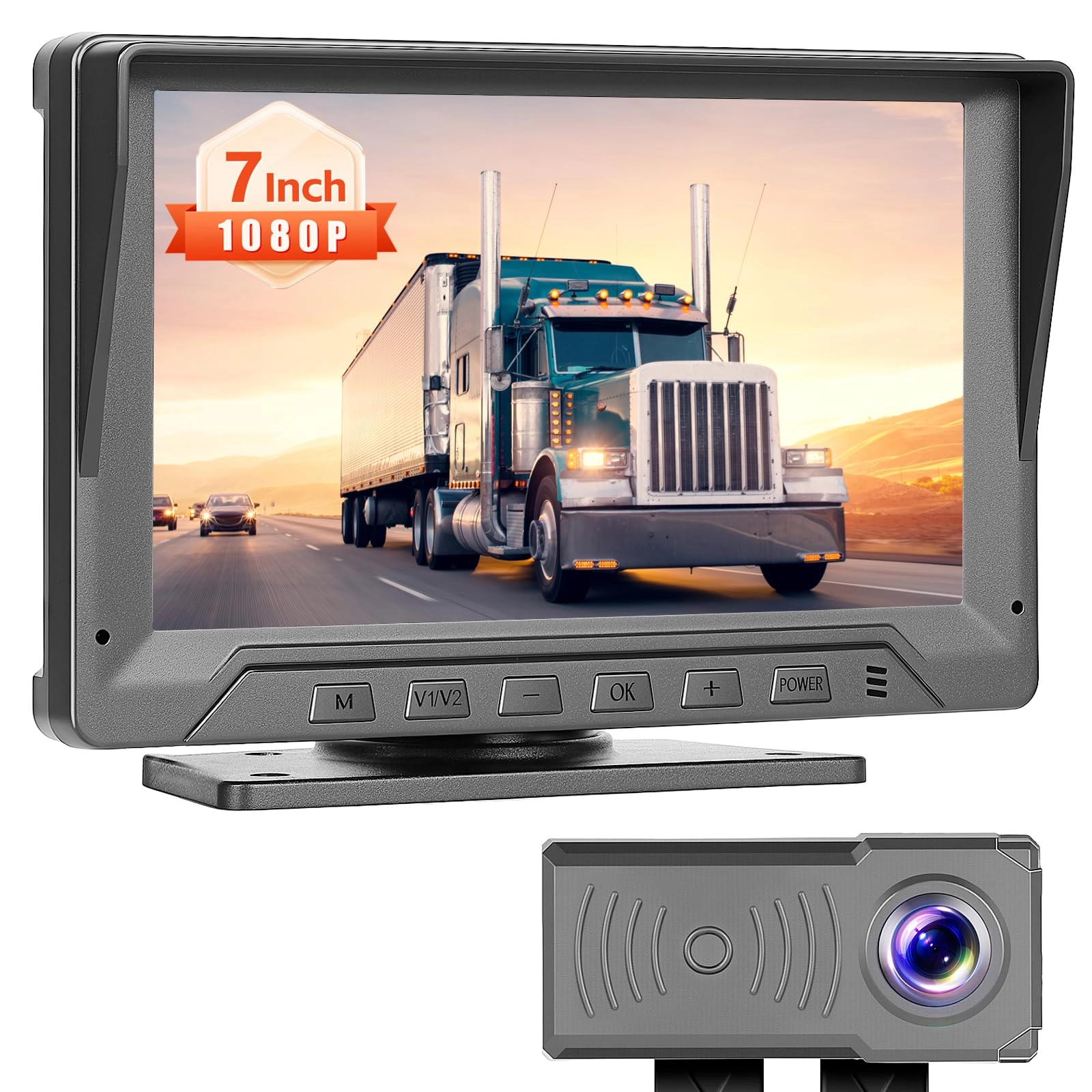 Hikity Backup Camera - 720P Night Vision + AHD Monitor - 7 inch Bluetooth
