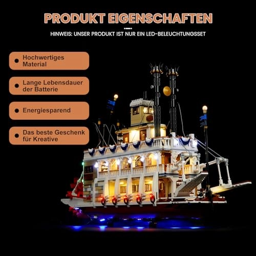 LED Lighting Kit for LEGO River Steamer 21356