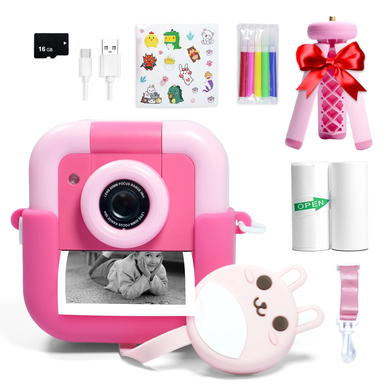 PrizedHome Kid's Instant Print Camera - 16GB 1080P