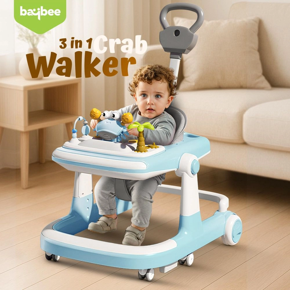 3-In-1 Baby Walker - Adjustable Height Foldable